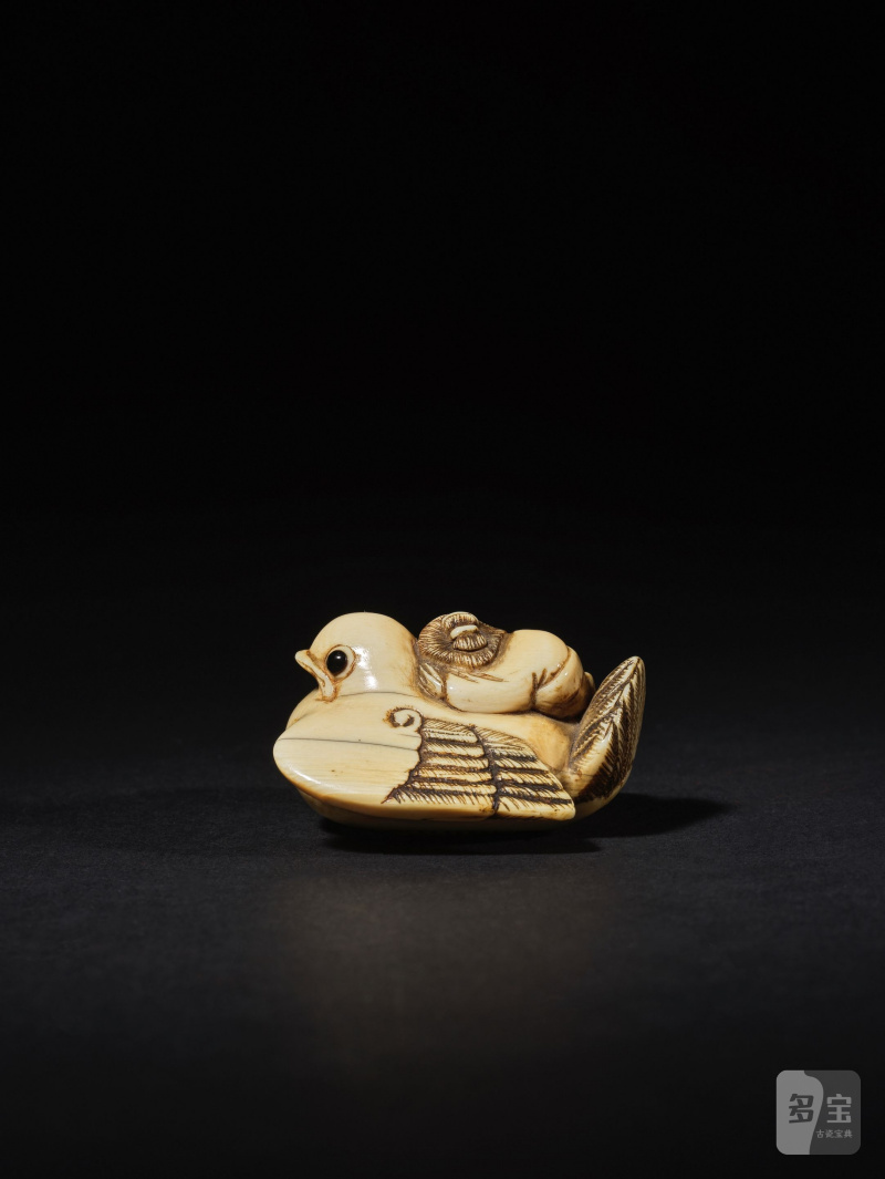 象牙彫根付 舌切雀 銘「秀正」 19世紀前期 | NETSUKE EN IVOIRE REPRÉSENTANT LA LÉGENDE DE SHITA-KIRI SUZUME - 图13